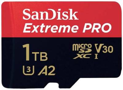 SanDisk Extreme PRO microSDXC-Karte 1TB Class 10, UHS-I, v30 Video Speed Class stoßsicher, Wasserdi von Sandisk