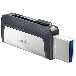 SanDisk USB-Stick Ultra Dual Drive USB Type-C silber, grau 256 GB von Sandisk