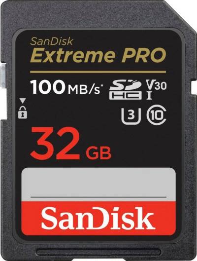 Sandisk Extreme PRO 32GB Speicherkarte (32 GB, UHS Class 3, 100 MB/s Lesegeschwindigkeit) von Sandisk