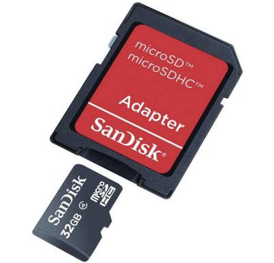 Sandisk microSDHC-Karte 32 GB Class 4 inkl. SD-Adapter Speicherkarte (inkl. SD-Adapter) von Sandisk