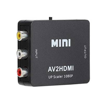 HD-Video-Konverter, 1080P USB-betriebener AV zu HDMI HD-Video-Konverter für DVD/VCD und Spielkonsolen (schwarz) von Sanpyl