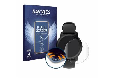 Savvies Full-Cover Schutzfolie für Withings Move ECG, Displayschutzfolie, 4 Stück, 3D Curved klar von Savvies