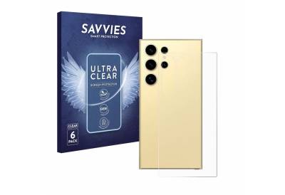 Savvies Schutzfolie für Samsung Galaxy S24 Ultra (Rückseite), Displayschutzfolie, 6 Stück, Folie klar von Savvies