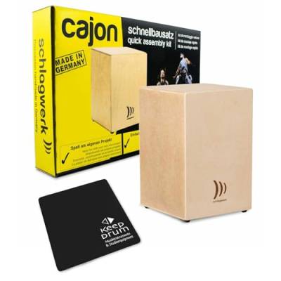 Schlagwerk CBA10S Cajon Schnell-Bausatz zum selber bauen + keepdrum Sitzauflage von Schlagwerk