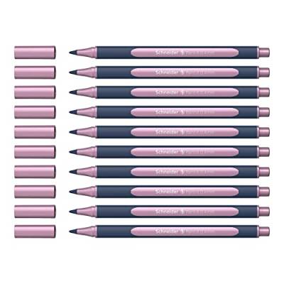 Schneider ML05001121 Metallic Rollerball Stifte (Strichstärke 0,4 mm, hochmetallische Tinte, schnelltrocknend, Gehäuse aus 88% biobasiertem Kunststoff) 10 Stück in der Farbe rose metallic von Schneider
