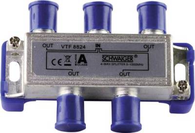 Schwaiger VTF8824 Kabel-TV Verteiler 4-fach 5 - 1000MHz von Schwaiger