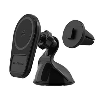 Scosche MQ5WDV-1 MagicMount Pro Charge5 Window/Dash/Vent 15W magnetische Qi-zertifizierte kabellose Ladehalterung für das Auto, kompatibel mit MagSafe, iPhone, Galaxy und Qi-Geräten von Scosche