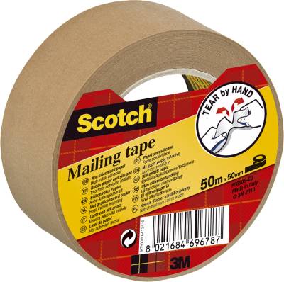 3M Scotch Verpackungsklebeband P5050, Papier, 50 mm x 50 m von Scotch