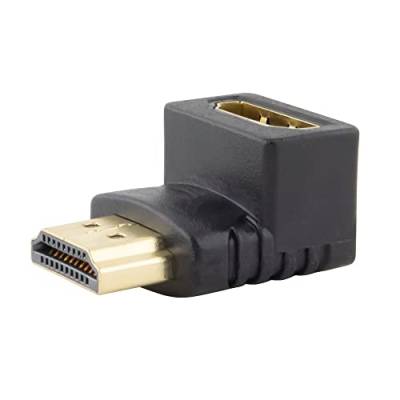SeKi HDMI Winkel Adapter 90° Grand abgewinkelt - HDMI Stecker zu HDMI Buchse - 4K 3D 1080p Full HD; vergoldete Kontakte; Winkeladapter; Winkelstecker von SeKi