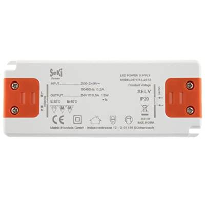 SeKi LED-Netzteil L-12-24 - 24V - 0,5A - 12W; LED Treiber - Transformator - Netzteil - Driver - Trafo, weiss von SeKi