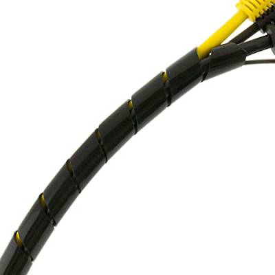 SeKi Spiralband 1,5-10mm 10 Meter Schwarz, Flexibler Kabelschlauch Spiralschlauch Kabel-Schutz; Zum Bündeln von Kabeln, 15535 von SeKi
