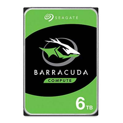 Seagate Barracuda 6TB interne Festplatte HDD, 3.5 Zoll, 5400 U/Min, 256 MB Cache, SATA 6GB/s, silber, FFP, Modellnr: ST6000DMZ03 von Seagate