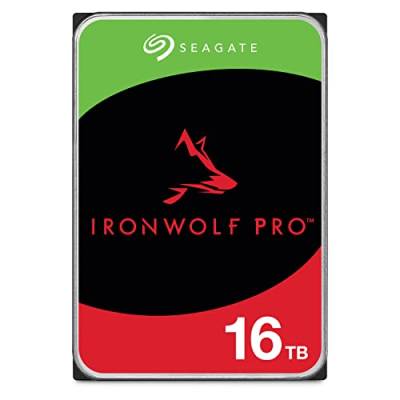 Seagate IronWolf Pro 16TB, NAS interne Festplatte, 3.5 Zoll, 7200 U/Min, CMR, 256 MB Cache, SATA 6 GB/S, inkl. 3 Jahre Rescue Service, Modellnr.: ST16000NTZ01 von Seagate