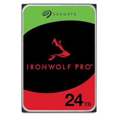 Seagate IronWolf Pro 24 TB, NAS interne Festplatte, 3.5 Zoll, 7200 U/Min, CMR, 256 MB Cache, SATA 6 GB/S, inkl. 3 Jahre Rescue Service, Modellnr.: ST24000NTZ02 von Seagate