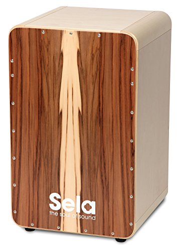 Sela CaSela Snare Cajon Satin Nuss SE 002A - Edelfurnier Spielfläche, spielfertig aufgebaut von Sela
