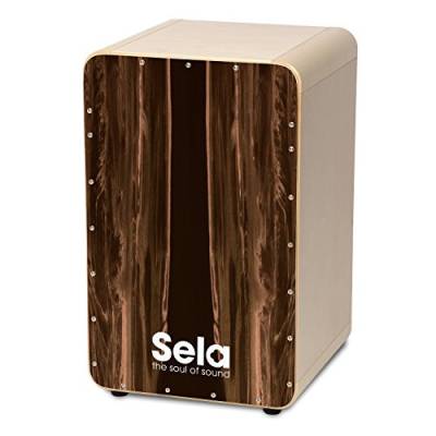 Sela SE 105 CaSela Dark Nut Snare Cajon - Hard Splash Spielfläche, spielfertig aufgebaut, Heller Korpus von Sela