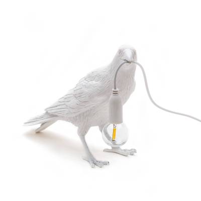 SELETTI Bird Lamp LED-Dekotischlampe wartend, weiß von Seletti