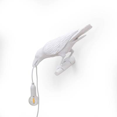 SELETTI Bird Lamp LED-Dekowandleuchte, links, weiß von Seletti