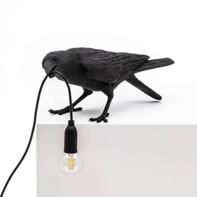 SELETTI Bird Lamp LED-Tischlampe spielend, schwarz von Seletti