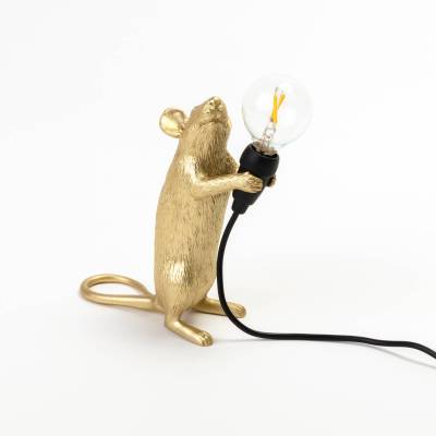SELETTI Mouse Lamp LED-Dekolampe USB stehend gold von Seletti