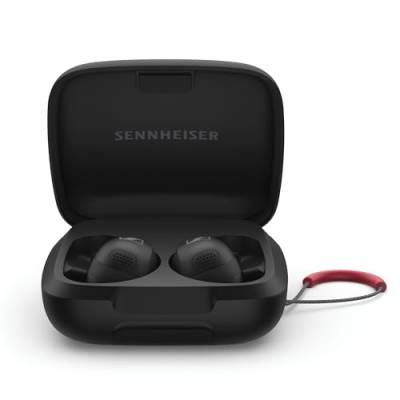 Sennheiser Momentum Sport-Ohrhörer mit Fitness-Tracking für Herzfrequenz und Körpertemperatur – kristallklarer Klang mit adaptiver ANC-Funktion, sichere Passform, 24 Stunden Akkulaufzeit – Schwarz von Sennheiser