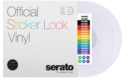 Serato 2x12" Sticker Lock Control Vinyl Pressung in Clear, inkl. Sticker Set für Cue Punkte, Control Tone jeweils nur auf der A-Seite von Serato