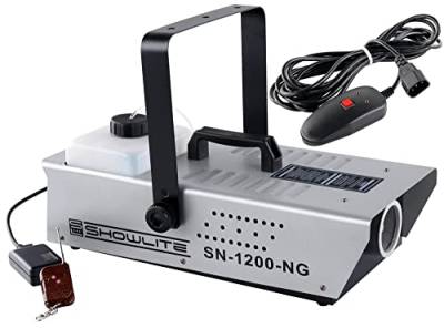 Showlite SN-1200 Nebelmaschine (1200W, 500m³ Nebelausstoß/min, 7 Min. Aufwärmzeit) inkl. Funk Fernbedienung von Showlite