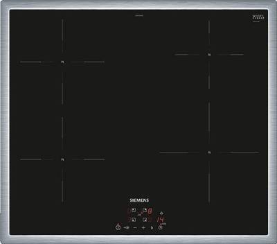 Siemens EH645BEB6E iQ100, Induktionskochfeld, 60 cm, Schwarz, Mit Rahmen aufliegend, TouchSlider, PowerBoost, powerInduktion - schneller, sauberer und sicherer kochen von Siemens