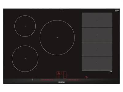 Siemens EX875LVC1E iQ700 Induktionskochfeld (autark), 80 cm breit, mit Rahmen aufliegend, powerBoost schnelleres Kochen, varioInduktion Flexibilität für große Töpfe und Pfannen, Bratsensor Plus von Siemens