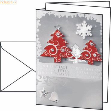 Sigel Weihnachtskarten Handmade Three Trees A6 VE=10 Stück inkl. Umsch von Sigel