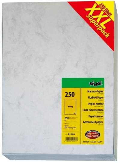 sigel Marmor-Papier , XXL Superpack, , A4, 90 g/qm, Feinpapier von Sigel