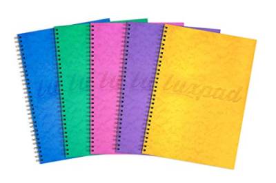 Luxpad 120 Seite A4 FSC Wirebound-Notebook mit haltbaren Pressboard-Abdeckungen [Einzelne, sortierte Farbe] von Silvine