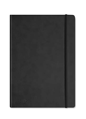 Silvine Executive Notizbuch, weiche Oberfläche, liniert, mit Bändchen als Lesezeichen/Markierung, 160 Seiten, 90 g/m², A4 schwarz von Silvine