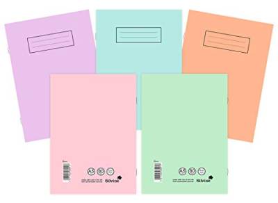 Silvine Notizbücher, verschiedene Pastellfarben, 10 Stück A5 von Silvine