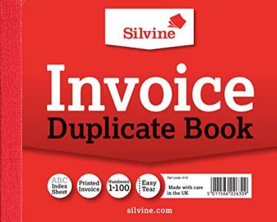 Silvine Rechnungsbuch, nummeriert 1-100, mit Indexblatt, 102 x 127 mm von Silvine