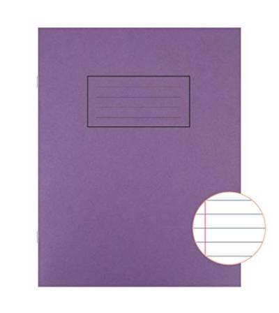 Silvine Schulheft liniert mit Rand, 48 Seiten, 203 x 165 mm, Violett, 10 Stück von Silvine