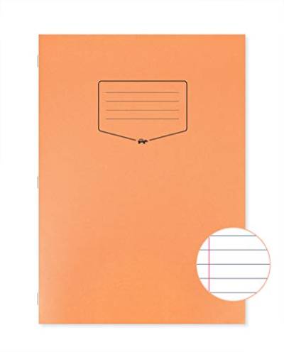 Silvine Tough Shell EX149 Schulheft, A4, 80 Seiten, 8 mm fein und Rand, laminiert, Orange, 50 Stück von Silvine