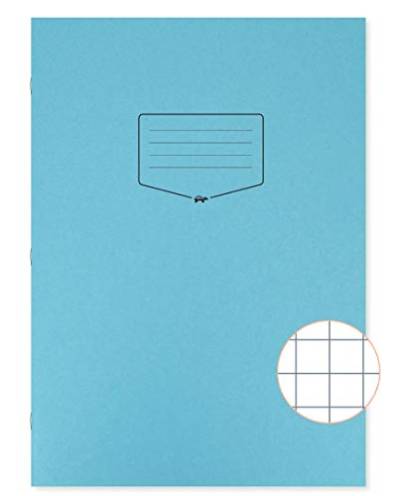 Silvine Tough Shell Schulheft, A4+, 80 Seiten, 10 mm kariert, blauer laminierter Einband, 50 Stück von Silvine