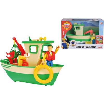 Feuerwehrmann Sam - Charlies Fischerboot mit Figur, Spielfahrzeug von Simba