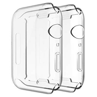 Simpeak 2-Stück Hülle Kompatibel mit Apple Watch 45mm Series 9/8/7, Schutzhülle Leicht Weiche Silikon Ultradünne TPU Case Kompatibel für iWatch 45mm - Transparent von Simpeak