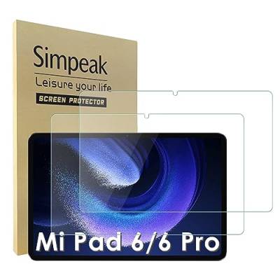 Simpeak [2-Stück Schutzfolie Kompatibel für Xiaomi Mi Pad 6/6 Pro, 9H Temperglas Screen Protektor Displayschutz, Schutzglas Folie Kompatibel für Huawei MatePad 11 2023/2021 von Simpeak