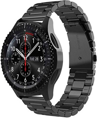 Simpeak Armband kompatibel mit Samsung Galaxy Watch 3 45 mm, Armband Edelstahl kompatibel mit Gear S3 Frontier/S3 Classic/Galaxy Watch - Schwarz von Simpeak