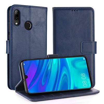 Simpeak Hülle Kompatibel mit Huawei P Smart 2019/Honor 10 Lite [6,21 Zoll], Handyhülle Kompatibel für P Smart 2019 Leder Flipcase [Kartensteckplätze] [Stand Feature] [Magnetic Closure Snap] - Blau von Simpeak