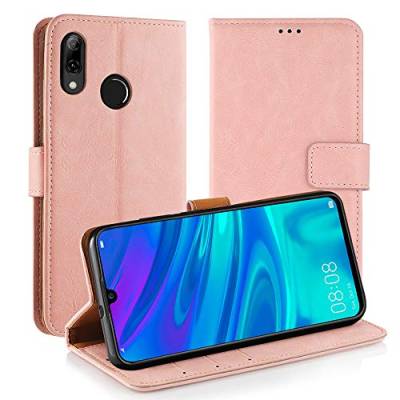 Simpeak Hülle Kompatibel mit Huawei P Smart 2019 / Honor 10 Lite [6,21 Zoll], Handyhülle Kompatibel für Huawei P Smart 2019 Leder Flipcase [Kartensteckplätze] [Stand Feature] - Pink von Simpeak