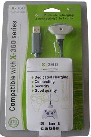 Controller Lade- und Verbindungskabel (ohne Batterie) kompatibel für XBox360 von Sintech
