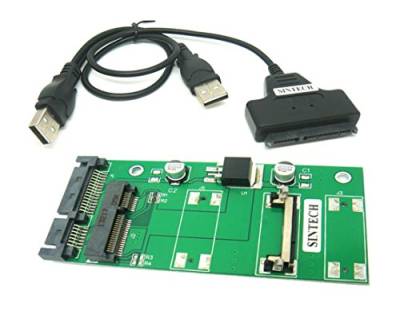 Sintech mSATA 3x5cm SSD auf SATA Adapter mit USB SATA Kabel von Sintech