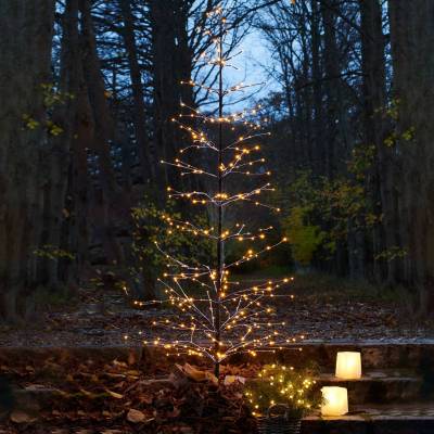 LED-Baum Isaac Höhe 210cm braun, weiß verschneit von Sirius