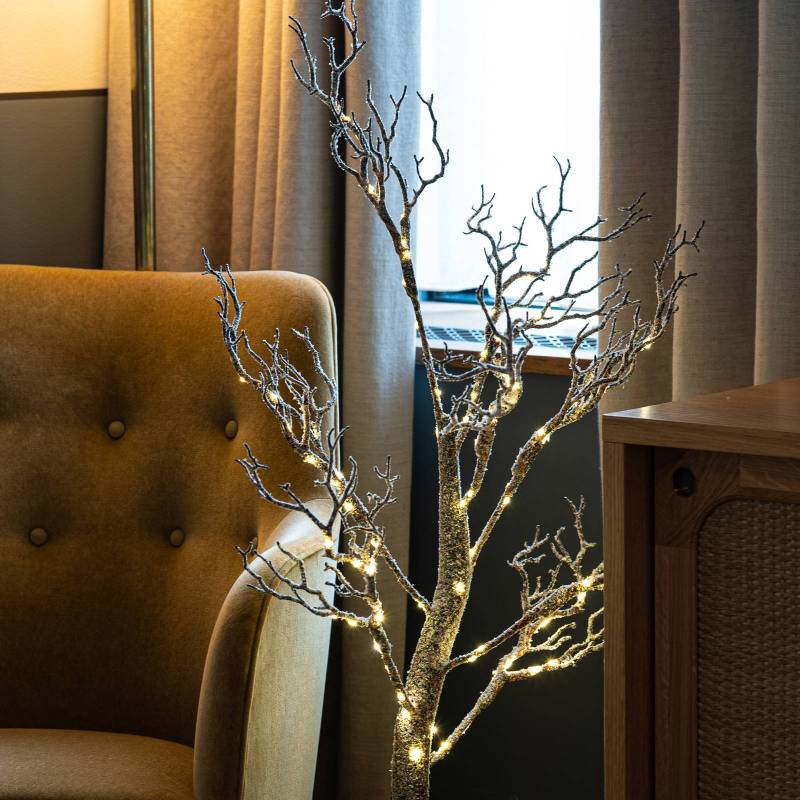 LED-Baum Tora Tree, braun/weiß beschneit von Sirius