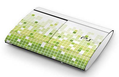 Skins4u Aufkleber Design Schutzfolie Vinyl Skin kompatibel mit Sony PS3 Playstation 3 Super Slim Mosaik Green von Skins4u