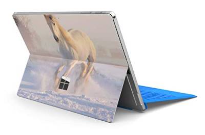 Skins4u Slim Premium Skin Klebeschutzfolie Tablet Schutzfolie Cover für Microsoft Surface Pro 7 Skins Aufkleber Pferd im Schnee von Skins4u